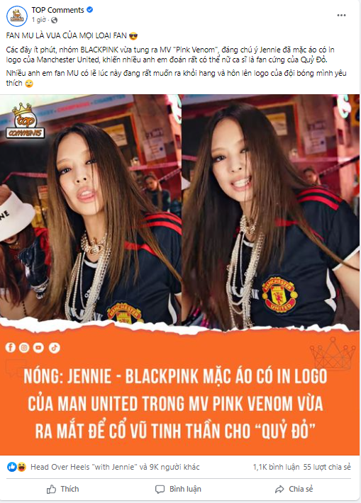 Jennie BLACKPINK khiến fan bóng đá 'bùng nổ' khi diện áo Manchester United trong MV mới
